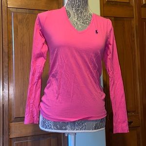Pink women’s polo long sleeve